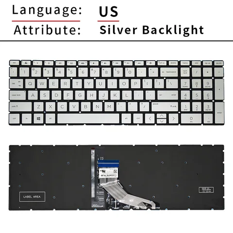 Клавиатура для HP Pavilion 15-DA 15-DB 15-EC 15-CS 15-DF 15-CR 17-BY 15-DX 15-DW