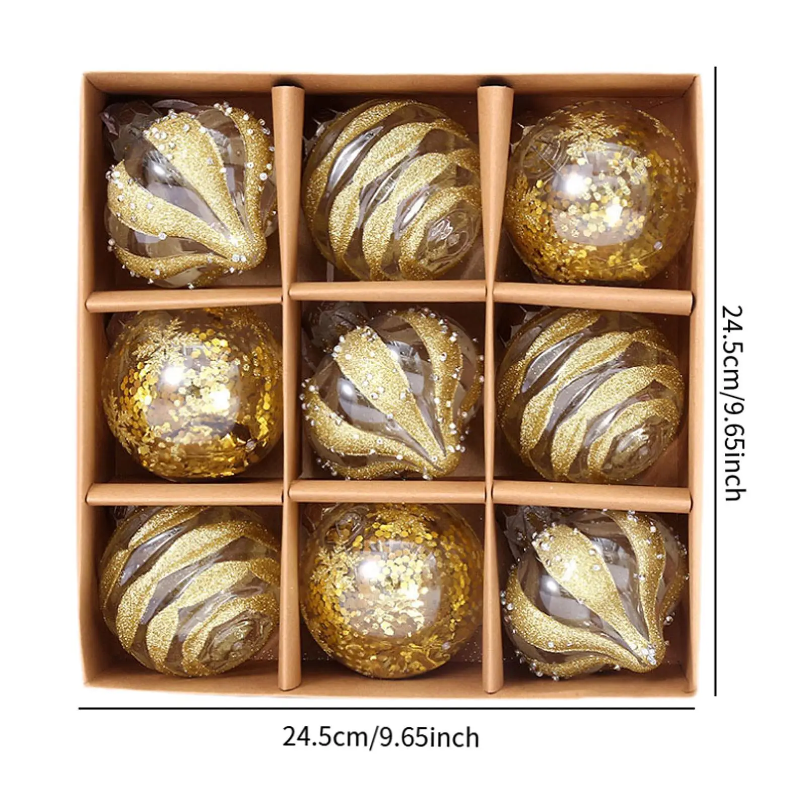 9-компонентные рождественские шары украшения для вечеринок праздничный макет