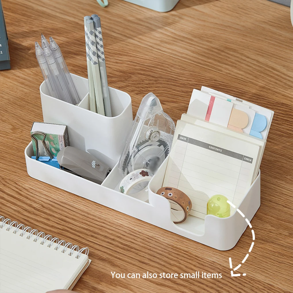 

Storage Pen Holder Desktop Stationery Box Compartments Display Organizer Cosmetics Badge Desk School Dormitory