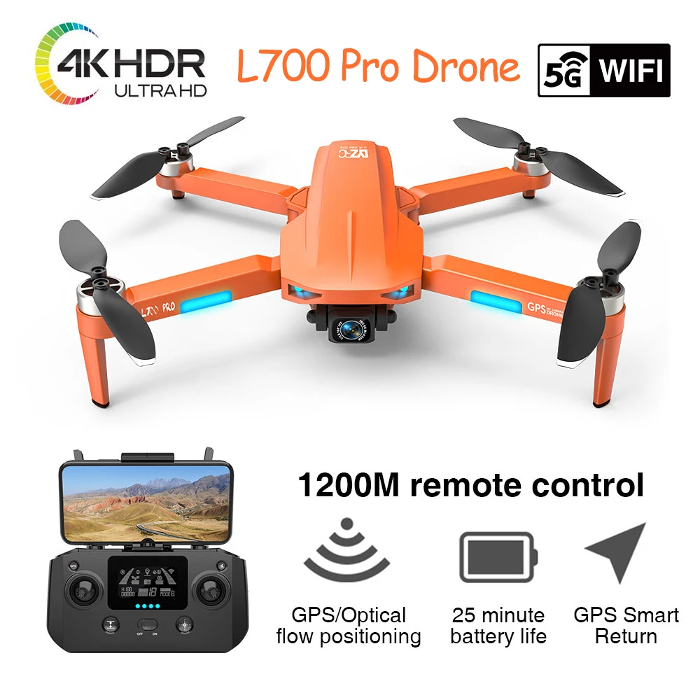 

L700 Pro Camera Drone 4K GPS 5G Wifi FPV 1.2Km Long Distance 25mins Brushless Quadcopter RC Dron VS SG108 VS L900 Pro