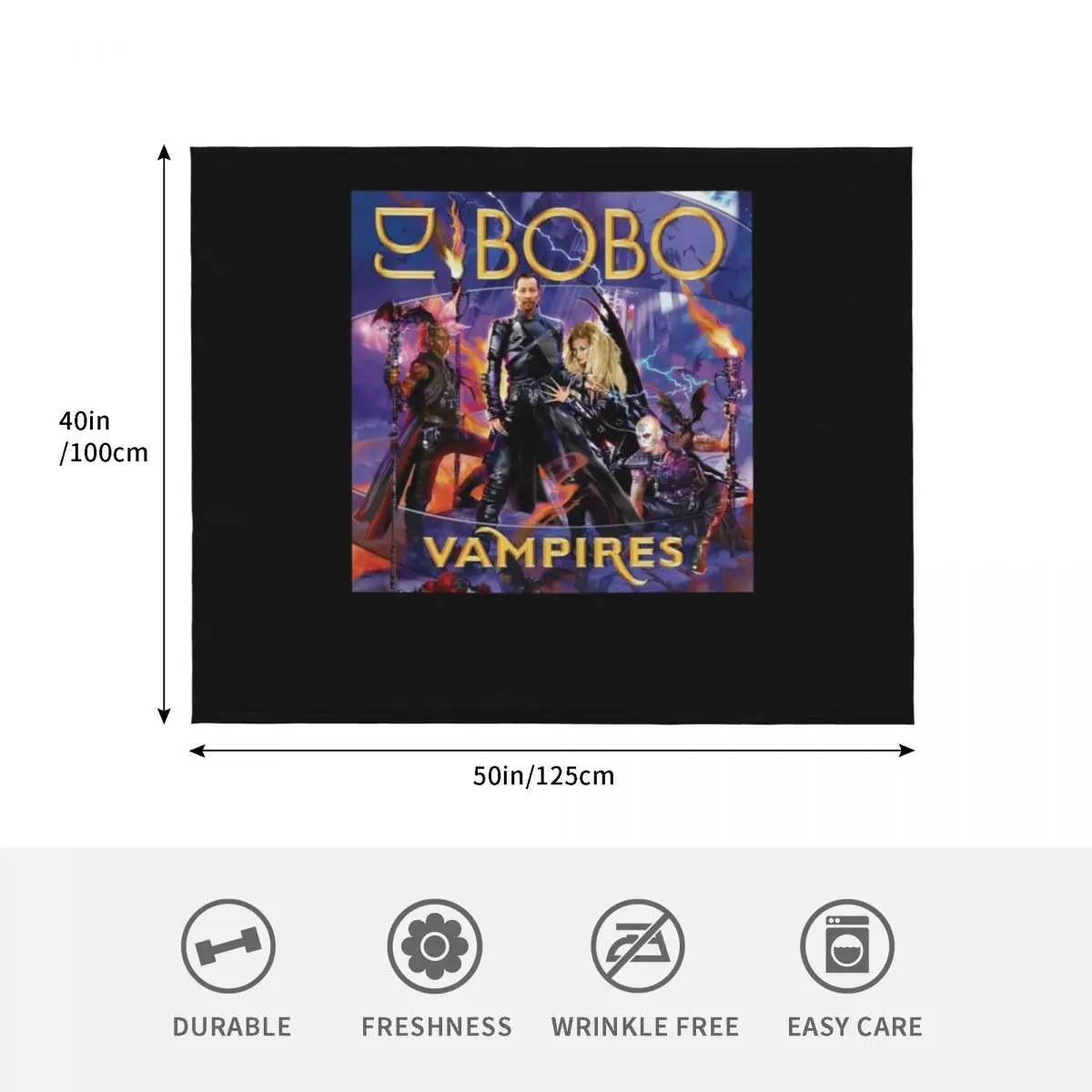 Фото Плед с обложкой альбома DJ BoBo Vampires, многофункциональное теплое одеяло для гостиной, спальни №4