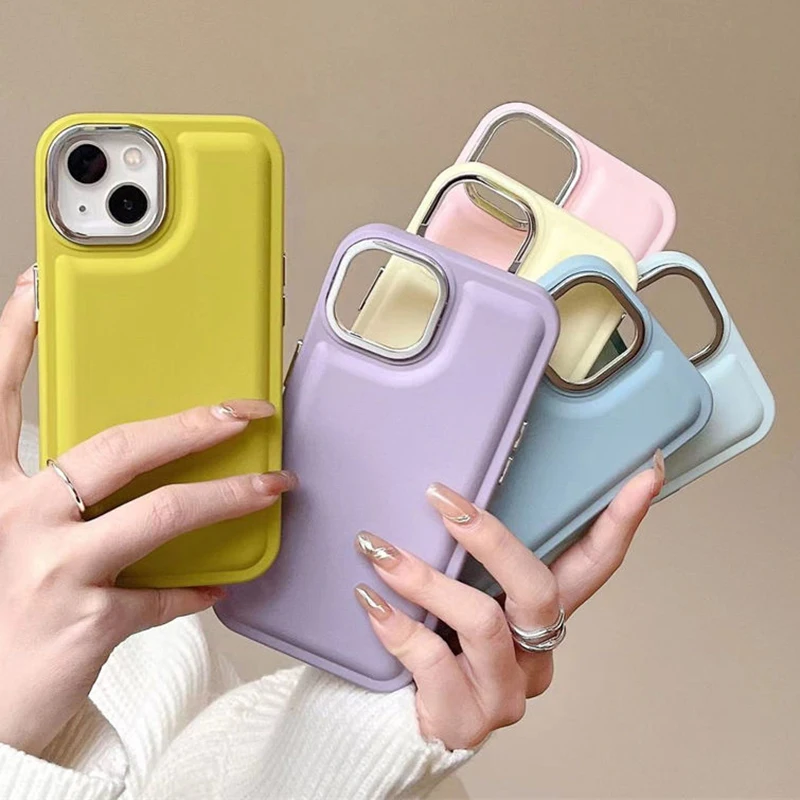 

Soft Bread Silicone Phone Case For iPhone 11 12 13 14 Pro Max X XR XS 7 8 Plus SE 2020 2022 Shockproof Bumper Plating Back Cover