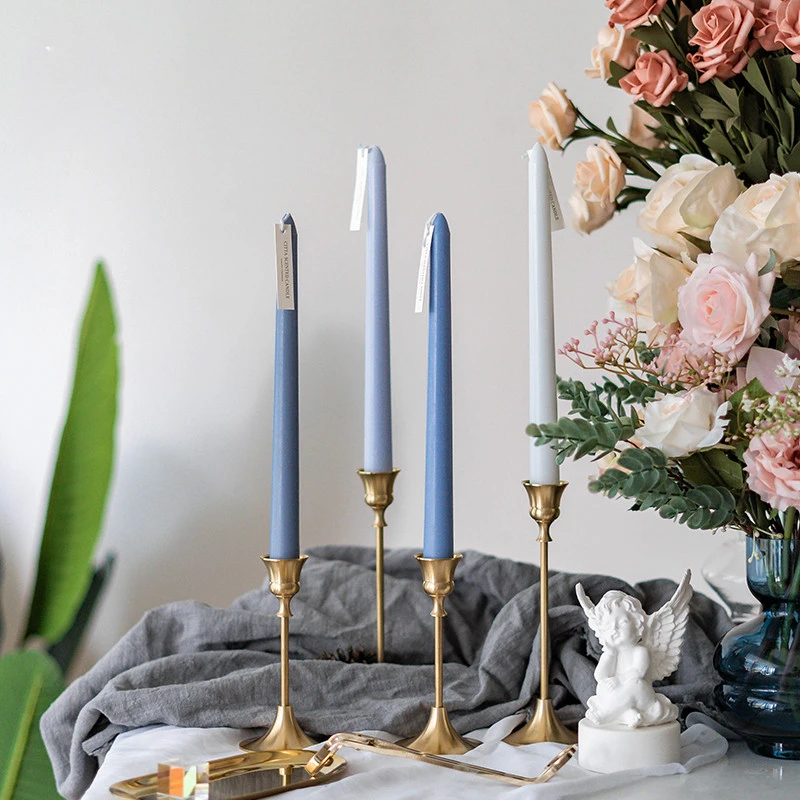 

wholesale wedding banquet tall taper candles 25cm long stick scented dinner candle romantic candles purple candles for interior