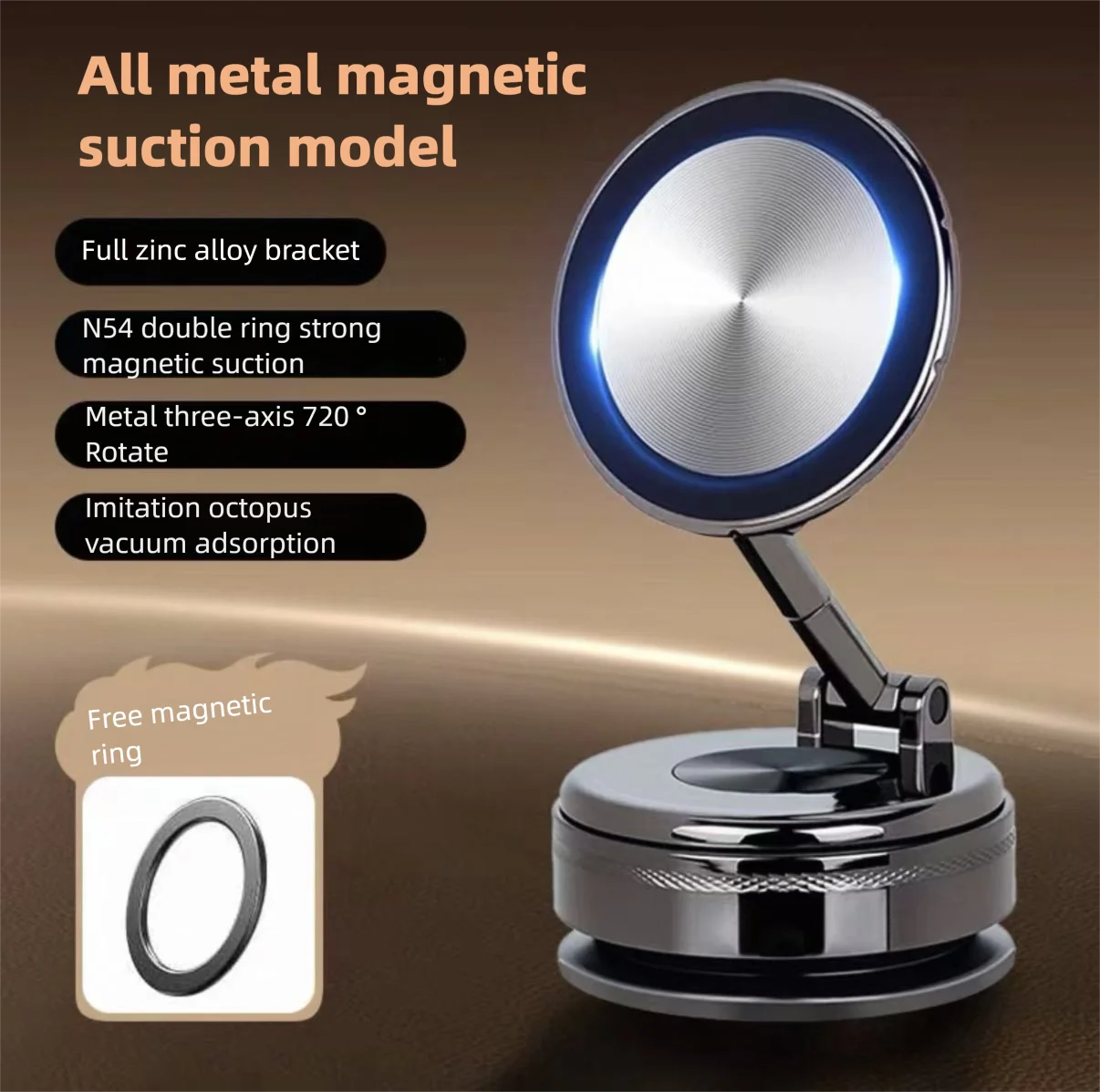 

Металлический сильный магнитный автомобильный держатель для телефона, крепление для телефона, сверхмощная вакуумная магнитная поддержка для мобильных автомобильных аксессуаров
