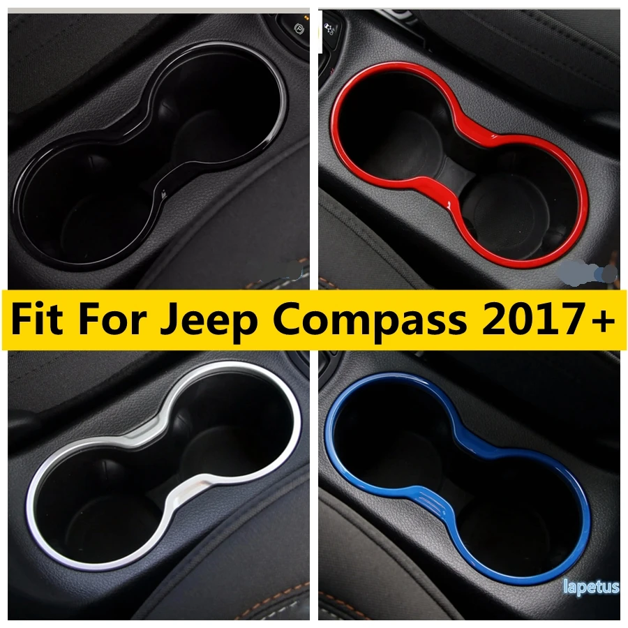 

Gear Shift Box Central Water Cup Bottle Panel Cover Sticker Trim Decoration Frame Fit For Jeep Compass 2017 - 2021 Accessories