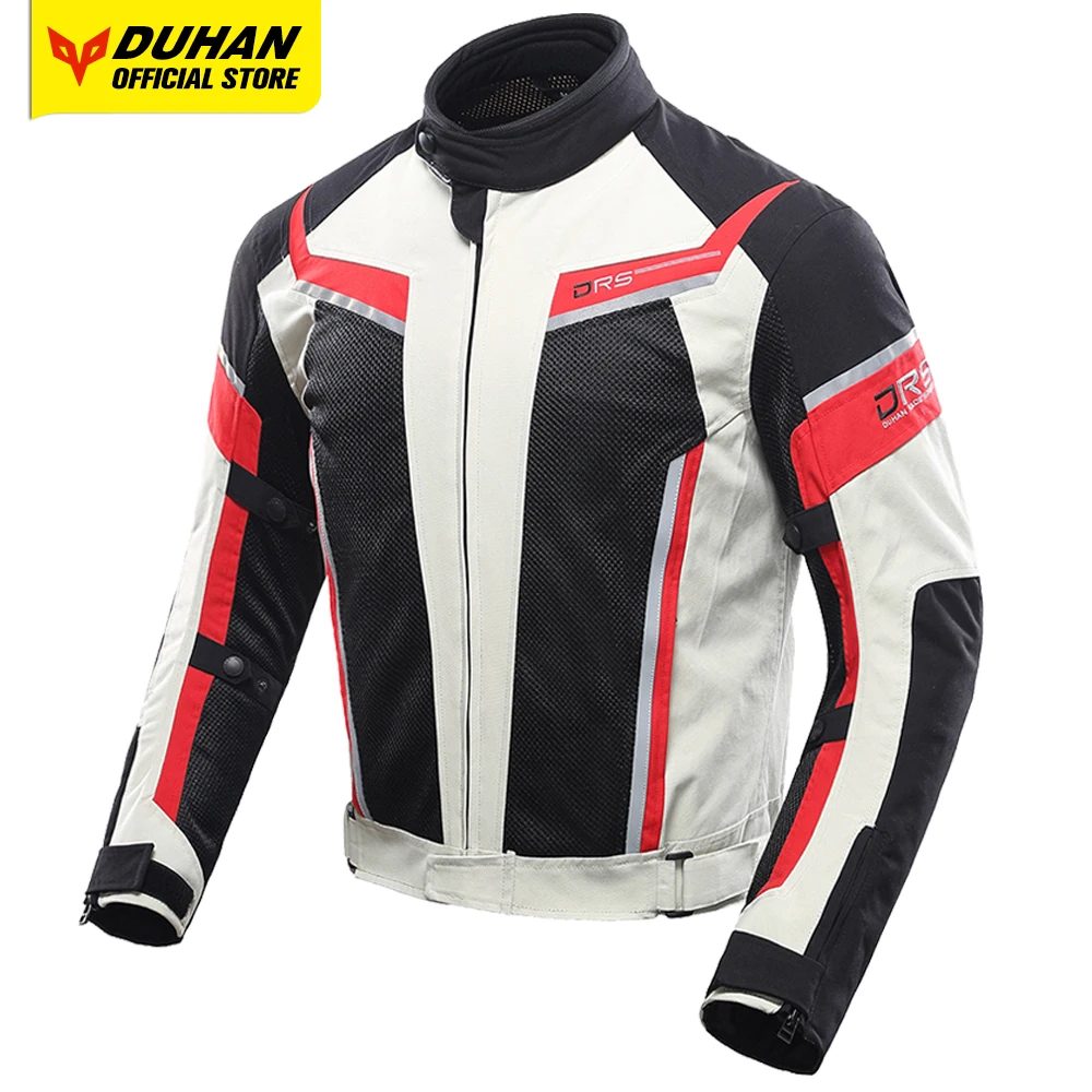 DUHAN Motorcycle Jacket Summer Moto Suit Body Protective Armor Motocross Jacket Breathable Reflective Moto Cycling Chaqueta