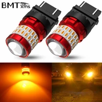 bmtxms 2pcs t25 p27w p275w led 3157 w215w led canbus bulbs auto yellow brilliant replacement turn daytime light car lamps 12v