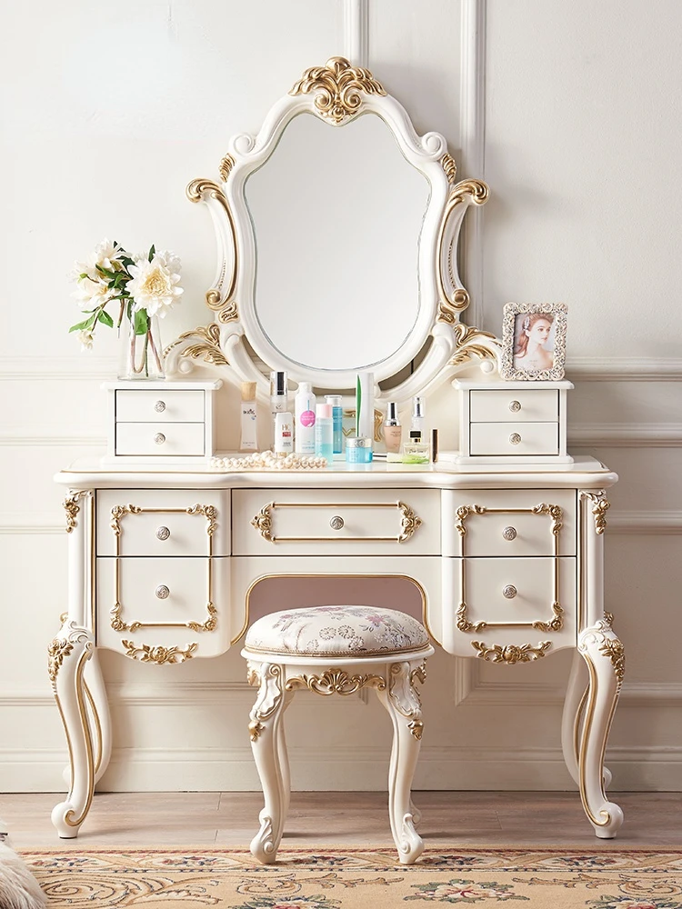

European dresser French solid wood dresser bedroom luxury princess dresser locker dresser