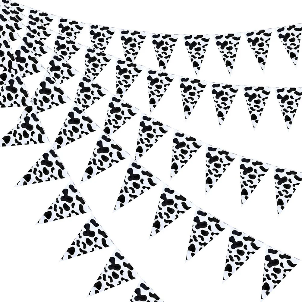 

Banner Party Flags Triangle Pennant Farm Hangingbirthday Flag Animal Banners Cow Decorative Estival Garland Favors Decorations