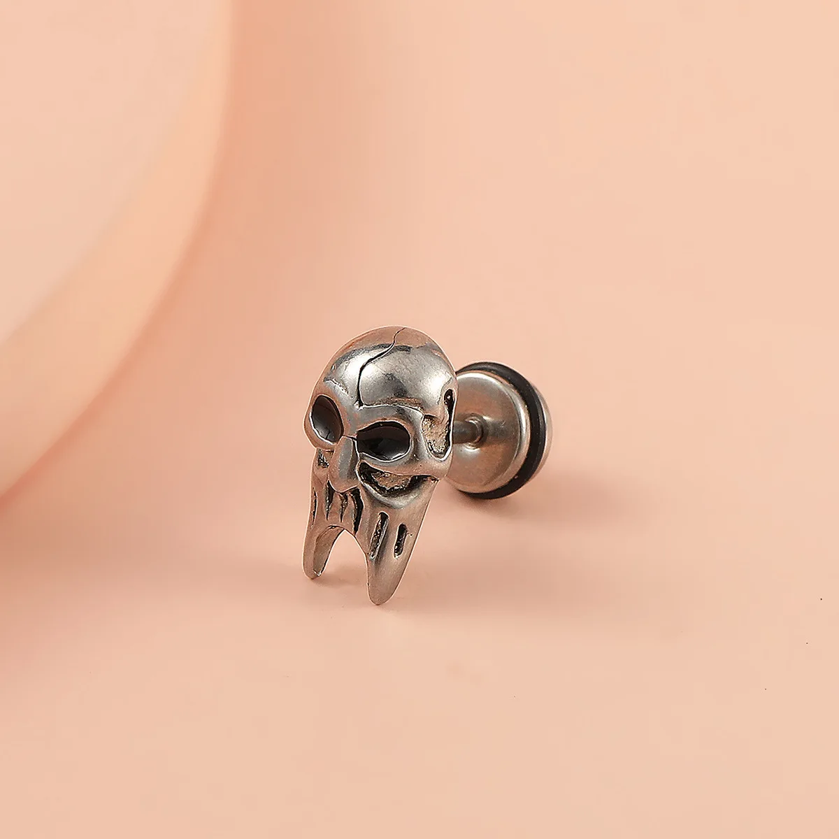 Gothic personality vintage skull stud earrings fashion street stainless steel piercing jewelry trendy unisex 1$ free postage FR
