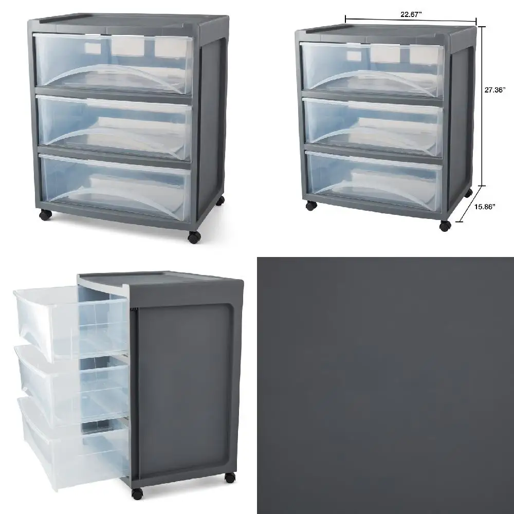 

. Gorgeous Gray Wide Flannel Home Drawer Storage Cart - Holds Everything with Elegance!