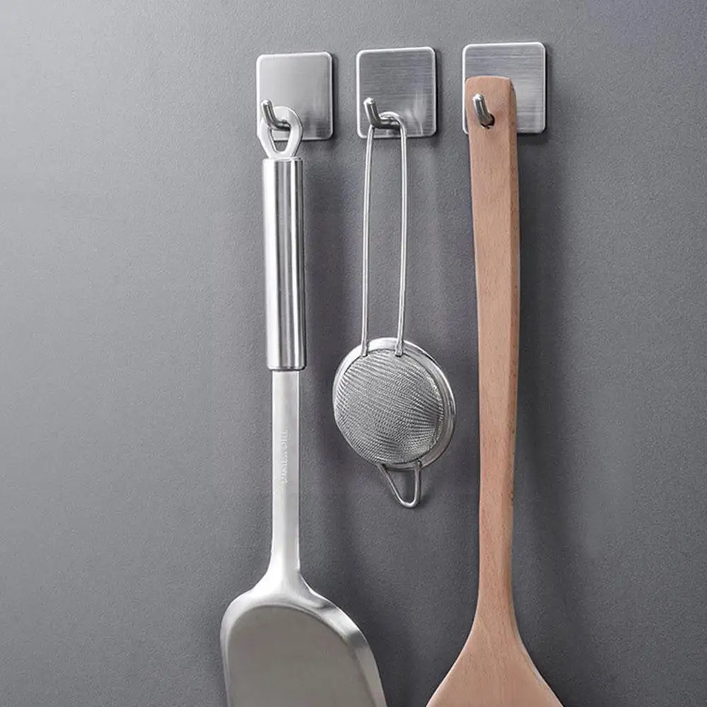 

Стальные самоклеящиеся настенные крючки для халата, сверхпрочная Водонепроницаемая вешалка для полотенец, одежды, ванной комнаты, стойка 45...