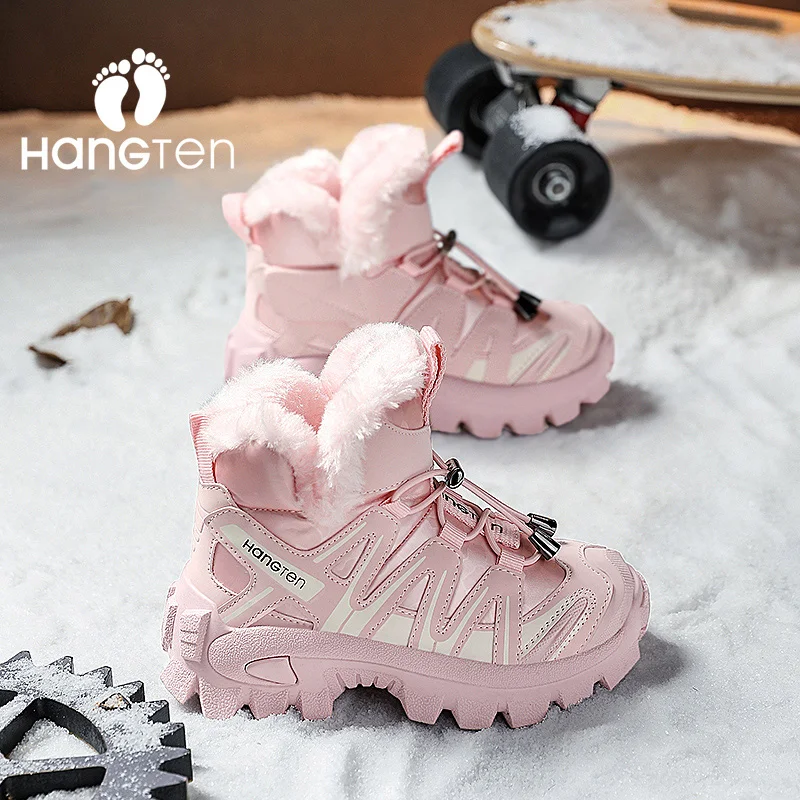 HanGTen новые зимние ботинки для девочек удобные толстые теплые детские