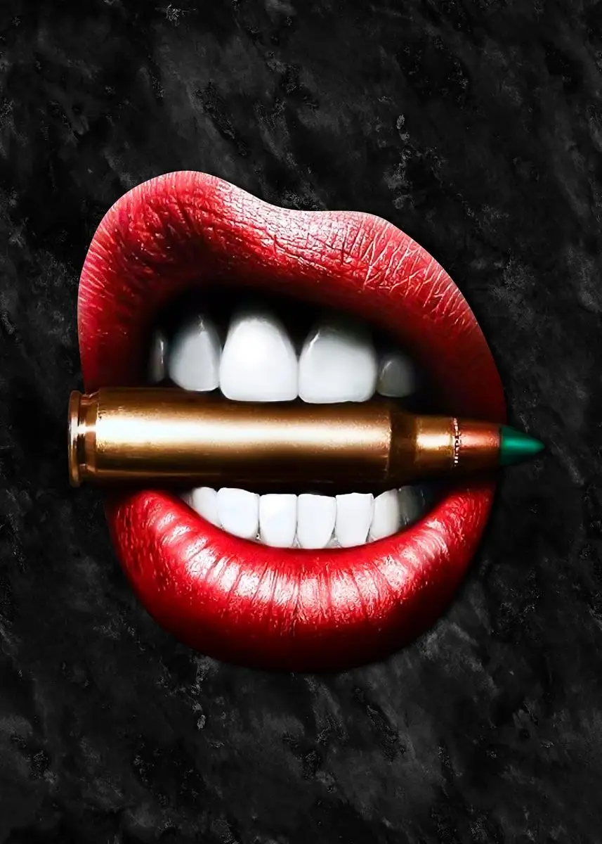 Шикарный коллаж с губами Современные художественные принты рисунок плакат на