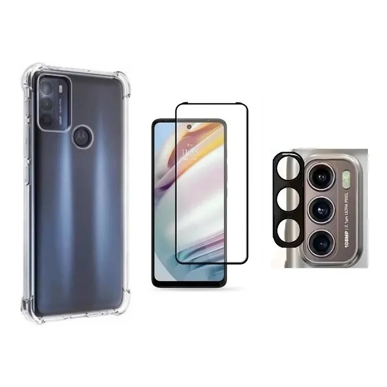 

Kit Película 9D Vidro Motorola Moto G60 + Capa Capinha Air Bag + Pelicula de Camera 3D
