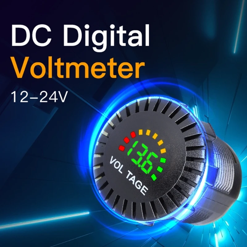 

8V-30V Voltage Meter Voltmeter Digital LED Display Voltage Tester Gauge 12V-24V for Boat Car Motorcycle Marine Truck 87HA