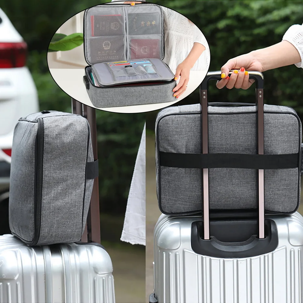 Documents Organizer Men Briefcase File Lockbox Women Bag Travel Credentials Wallet Luggage Storage Friends Waterproof Handbags