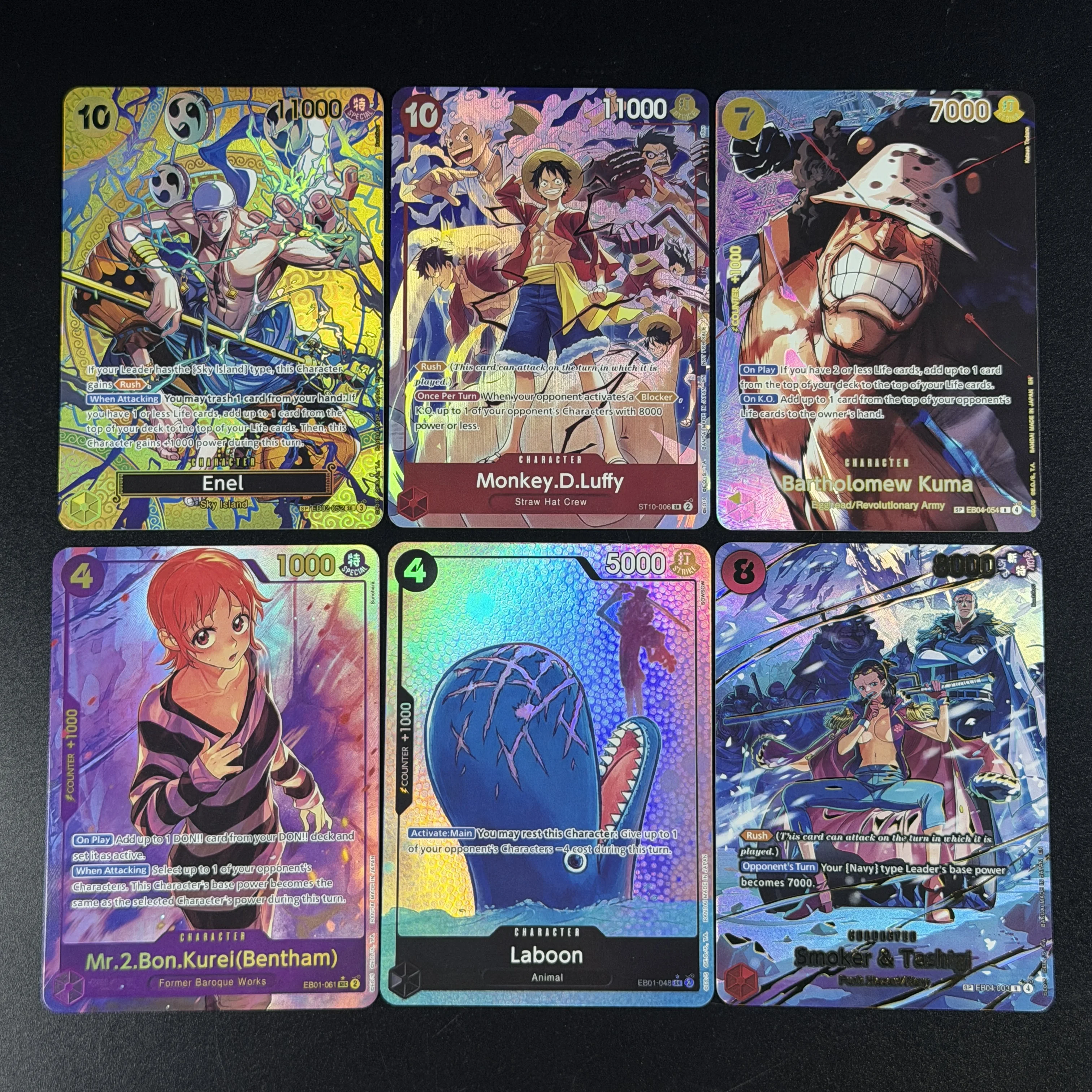 Фото One Piece TCG OPCG EB Extra Booster SP Alt Art Holo Rare Set Laboon Mr.2 Enel Smoker Kuma 4x Playset Chase Premium Proxy Cards №4