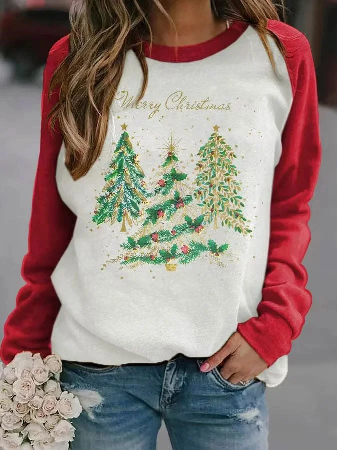 

Merry Christmas Print Sweatshirt