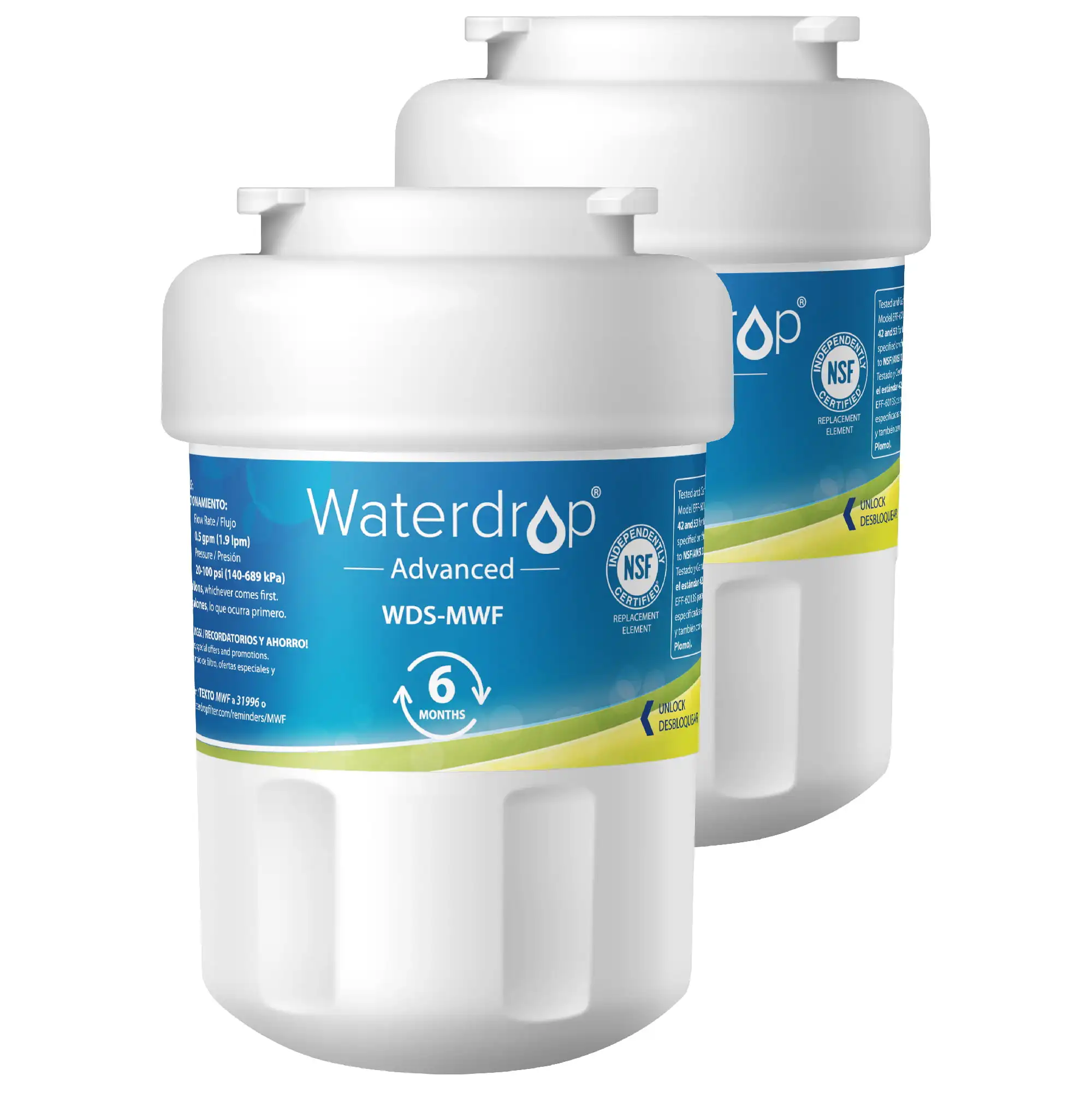 

MWF Refrigerator Water Filter, NSF 53&42 Certified to Reudce 99% Lead, Replacement for GE® SmartWater MWF, MWFINT, MWFP, MWFA,