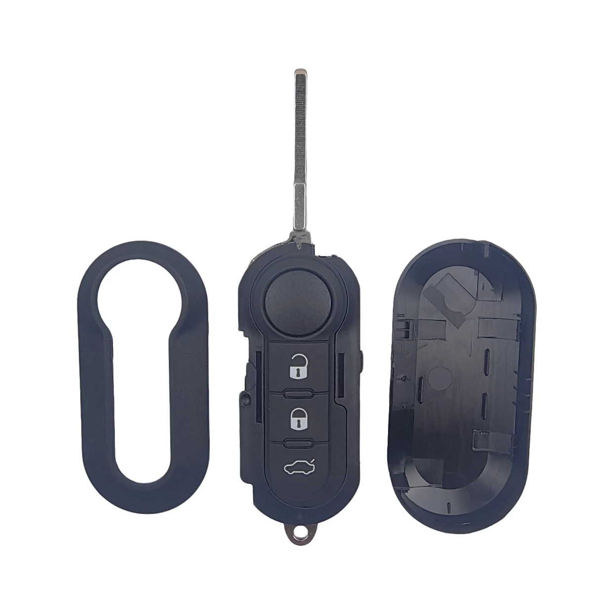 Фото Новый корпус ключа-брелока без платы PCB для Fiat 500, Panda, Punto, Bravo, Ducato, Peugeot Boxer, Citroen Jumper с необработанным лезвием SIP22 №2