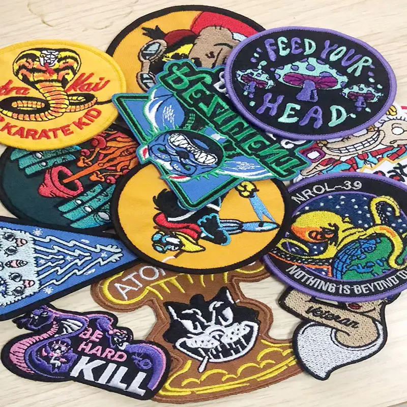 

Cartoon Giant Survey Group Free Wing Iron on Anime DIY Patch Clothes Girls Boys Round Cartoon Patch Sticker Decal LOGO Patches