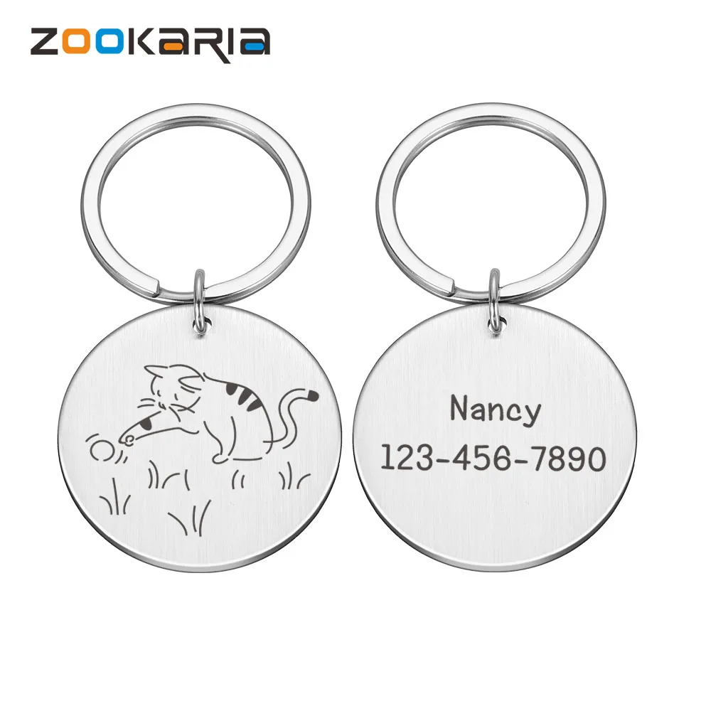 

Custom Engraved Dog ID Tag Stainless Steel Dogs Name Tags Personalized Anti-lost Nameplate Pet Accessories Free Engraving