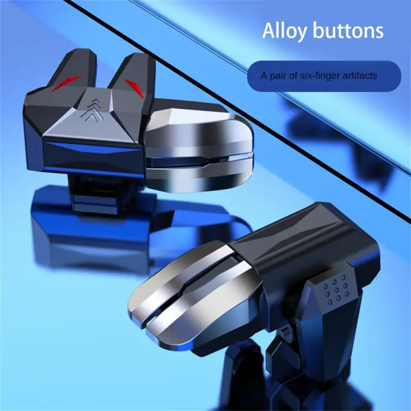 

Robot Games Mobile Game Controller Mechanical Button Auxiliary Handle Gamepad Game Gadgets Six Fingers Apply Button Handle