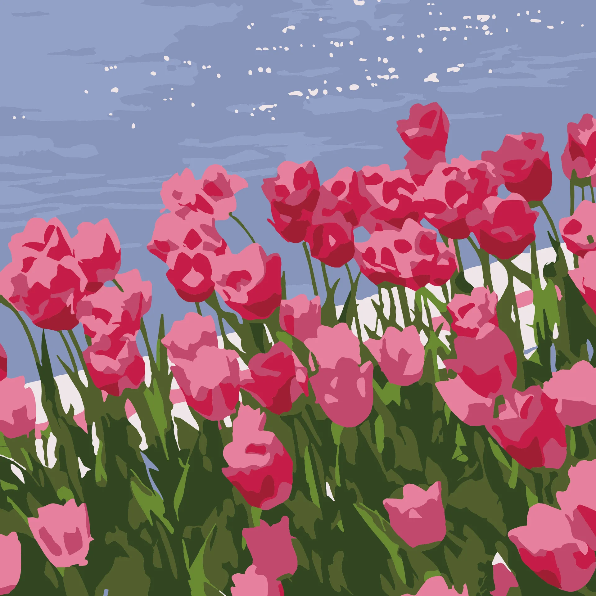 

149761-Tulip diy digital oil painting oil painting acrylic flower painting explosion hand-filled landscape painting