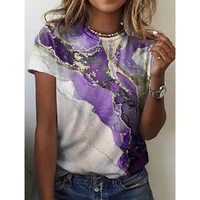 t shirt for women 3d fashion print t shirt summer 2022 harajuku tee y2k clothes tops short sleeve o neck oversized woman blouses