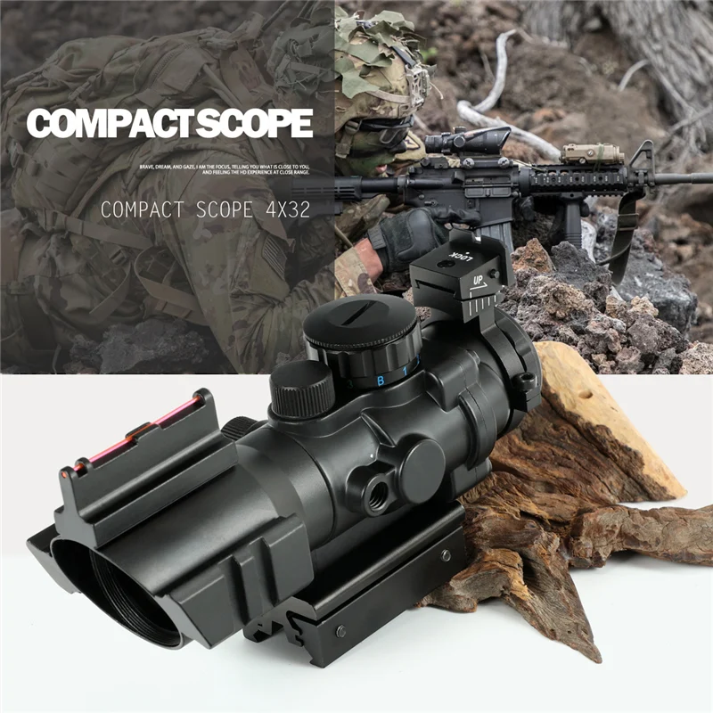

4x32 Riflescope 20mm Dovetail Reflex Optics Scope Tactical Sight For Hunting Gun Rifle Airsoft Sniper Magnifier AirSoft