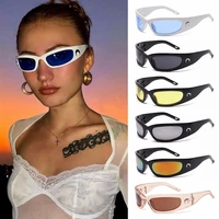 trendy moon rectangular sunglasses for women men outdoor cycling sports sunglasses vintage hip hop punk sun glasses uv400