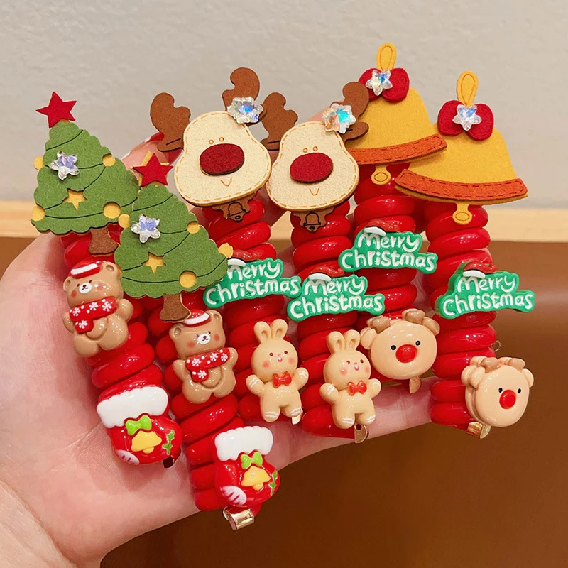 Рождественская эластичная повязка на голову с героями мультфильмов для девочек