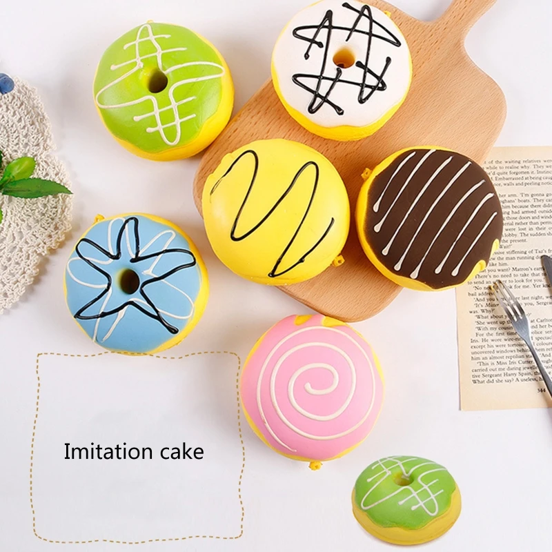 

H37A Hand Squeezable Fidget Donut Kitchen Baking Props Adult Stress Ball Anxiety Toys