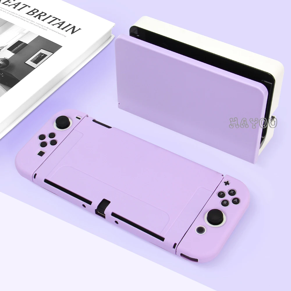 

For Nintendo Switch OLED Case Soft TPU Shell Charging Dock Cover Pure Color Hard PC Case for Switch Oled Dock Skin Accessories