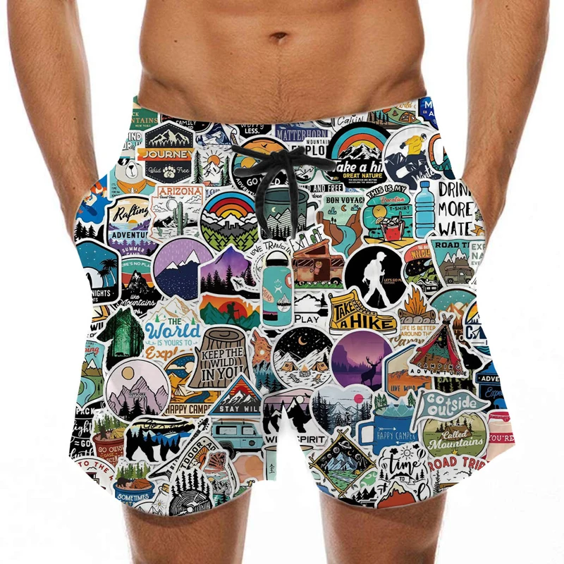Harajuku Funny Men Shorts Cool Streetwear Beach Comfortable Men's Summer Shorts Oversized 3D Printed Loose Fashion Man Quick Dry