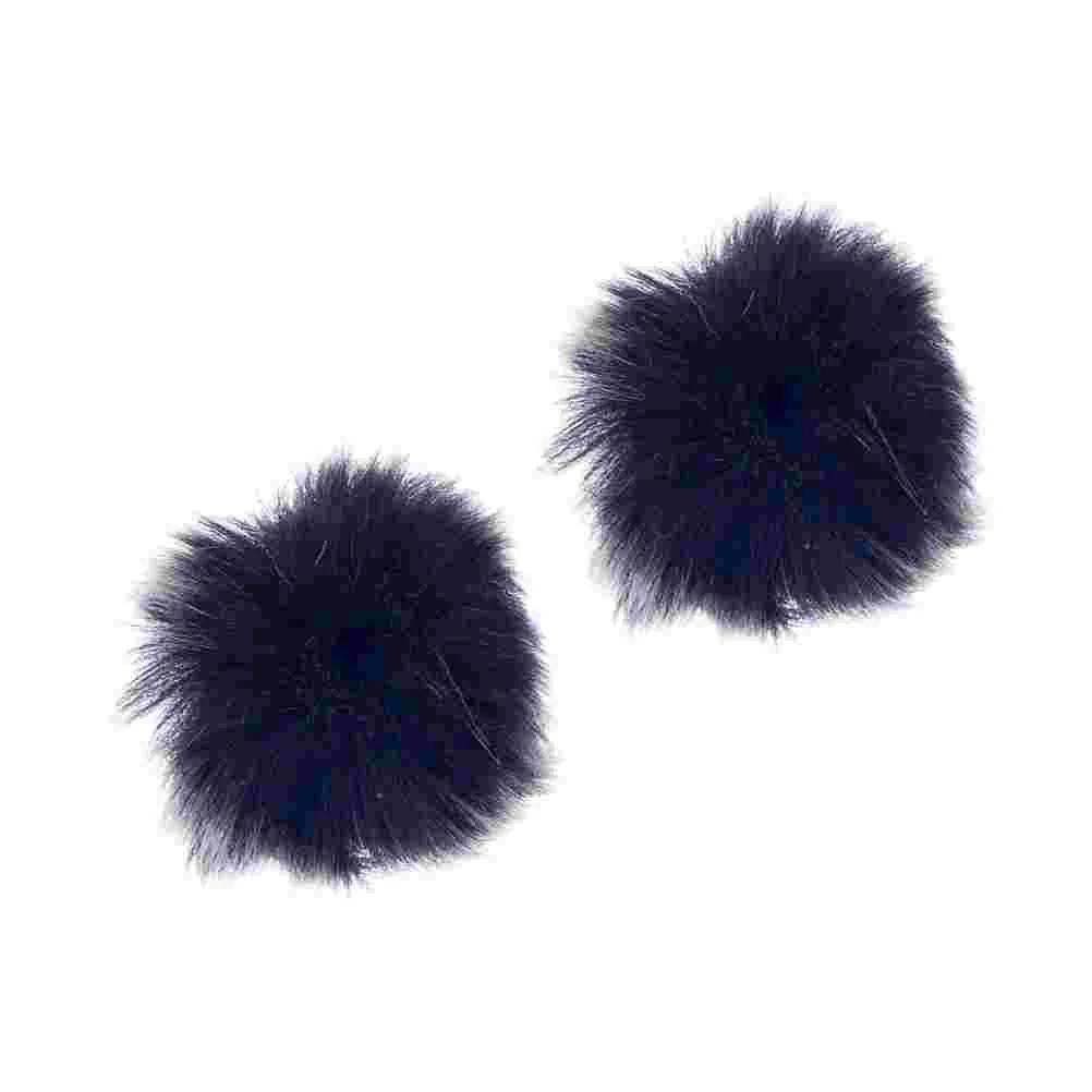 

2pcs Microphone Windscreens Furry Cocers Wind Muffs for Lapel Lavalier Microphones Mic ( Black and White )