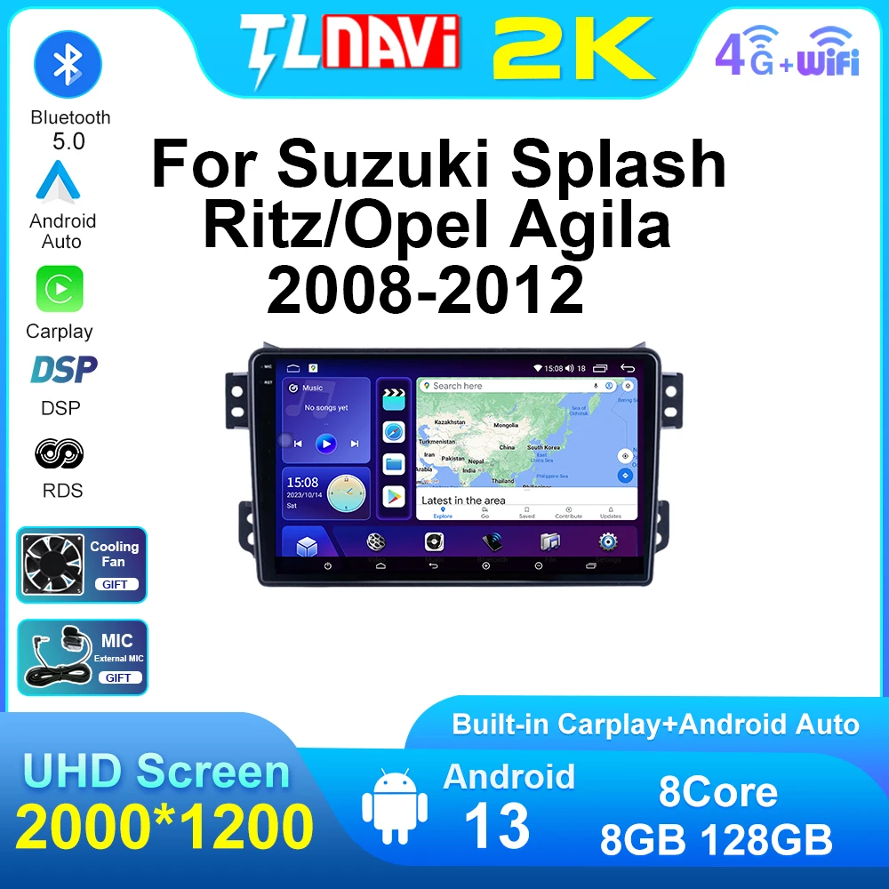 8-ядерный процессор Android автоматический головное устройство для Suzuki Splash Ritz/Opel Agila