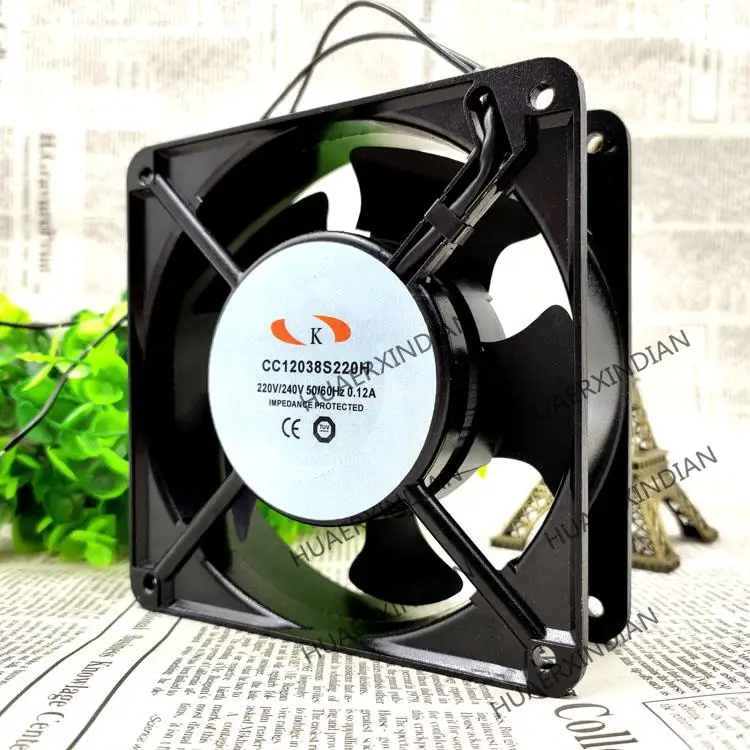 New K CC12038S220H 12038 220V 12CM 0.12A Cooling Fan Assembly Kit