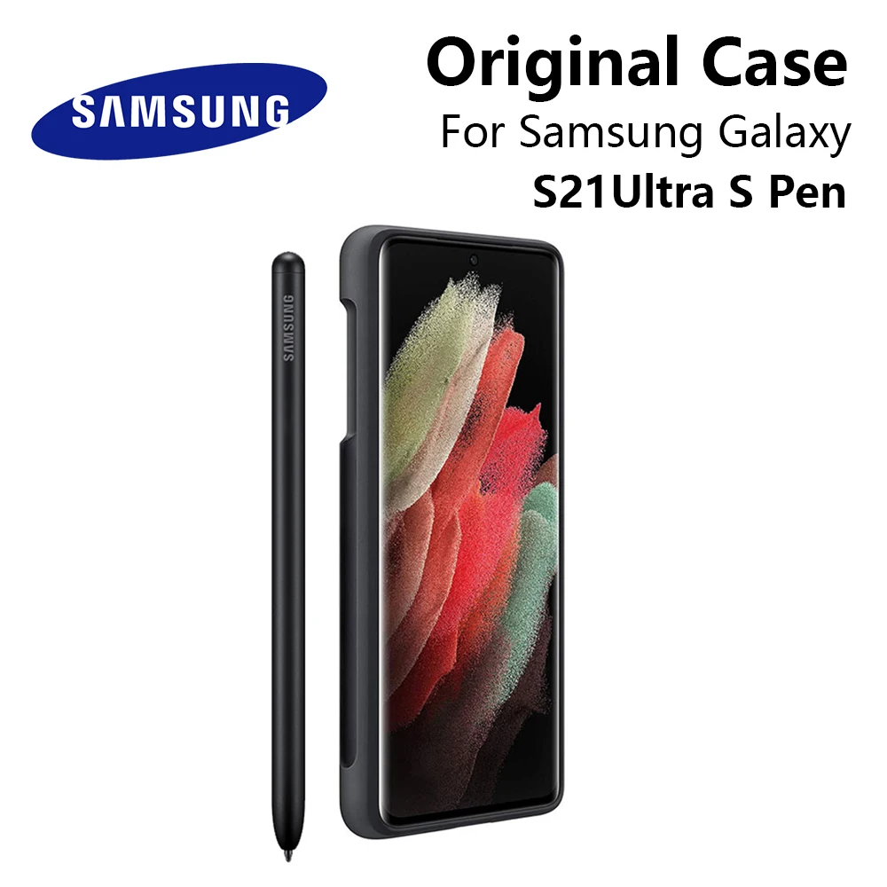 

New For Samsung Galaxy S21 Ultra Stylus S Pen With Case Original Silicone Cover Built-in Stylus Pen Slot Silicon Case
