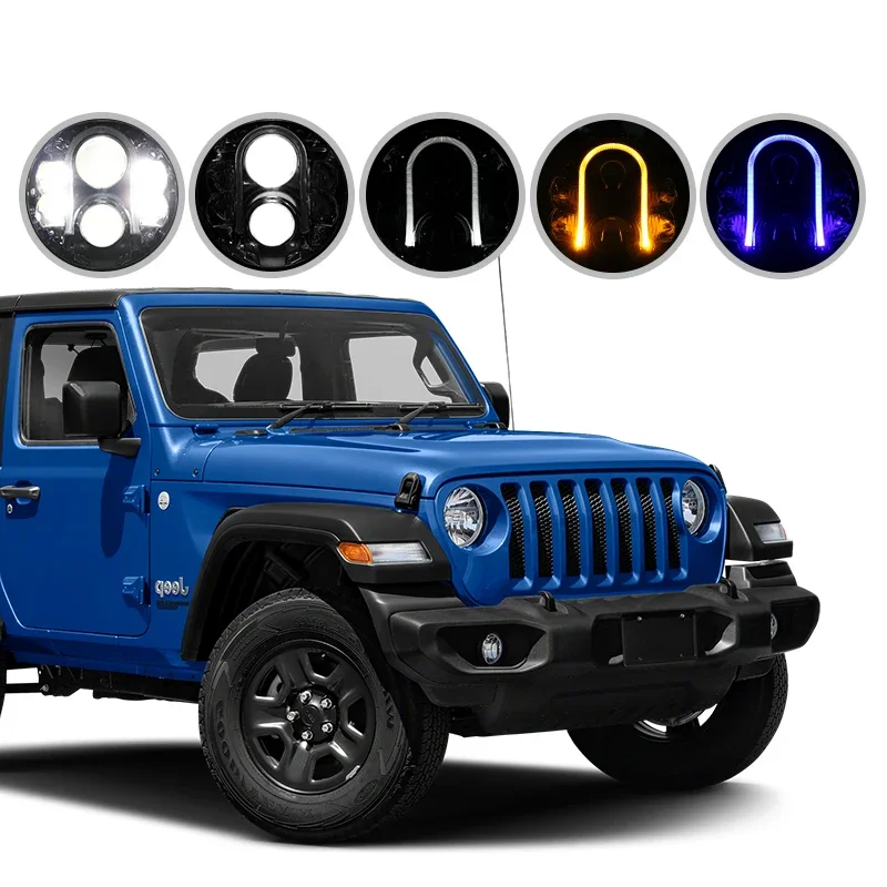 Круглая светодиодная фара 7 дюймов 80 Вт для бездорожья дальний ближний свет