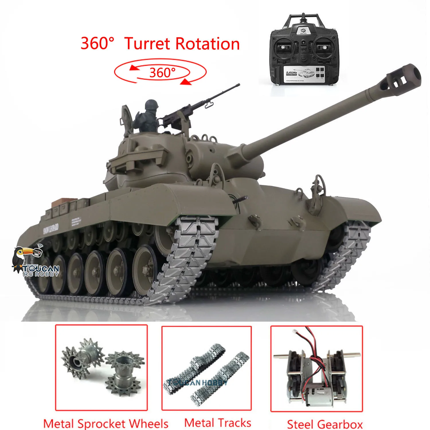 

Heng Long Upgraded Ver 1/16 TK7.0 M26 Pershing RC Tank 3838 Вт/360 ° башни металлические треки BB страйкбола военная модель игрушки