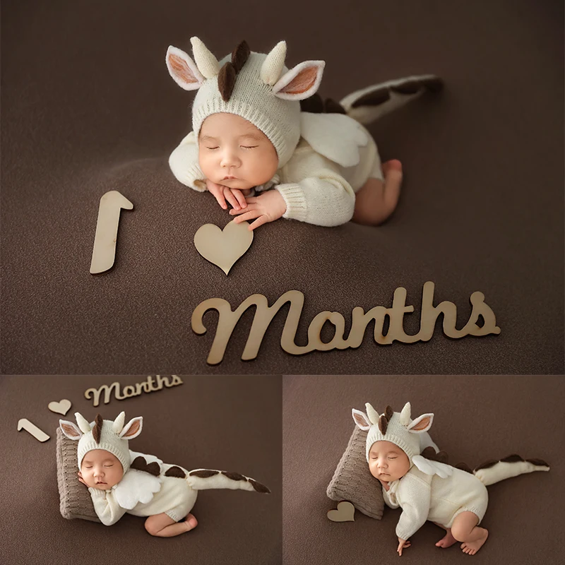 Одежда для детской фотографии 0-1 месяцев вязаный комбинезон с изображением