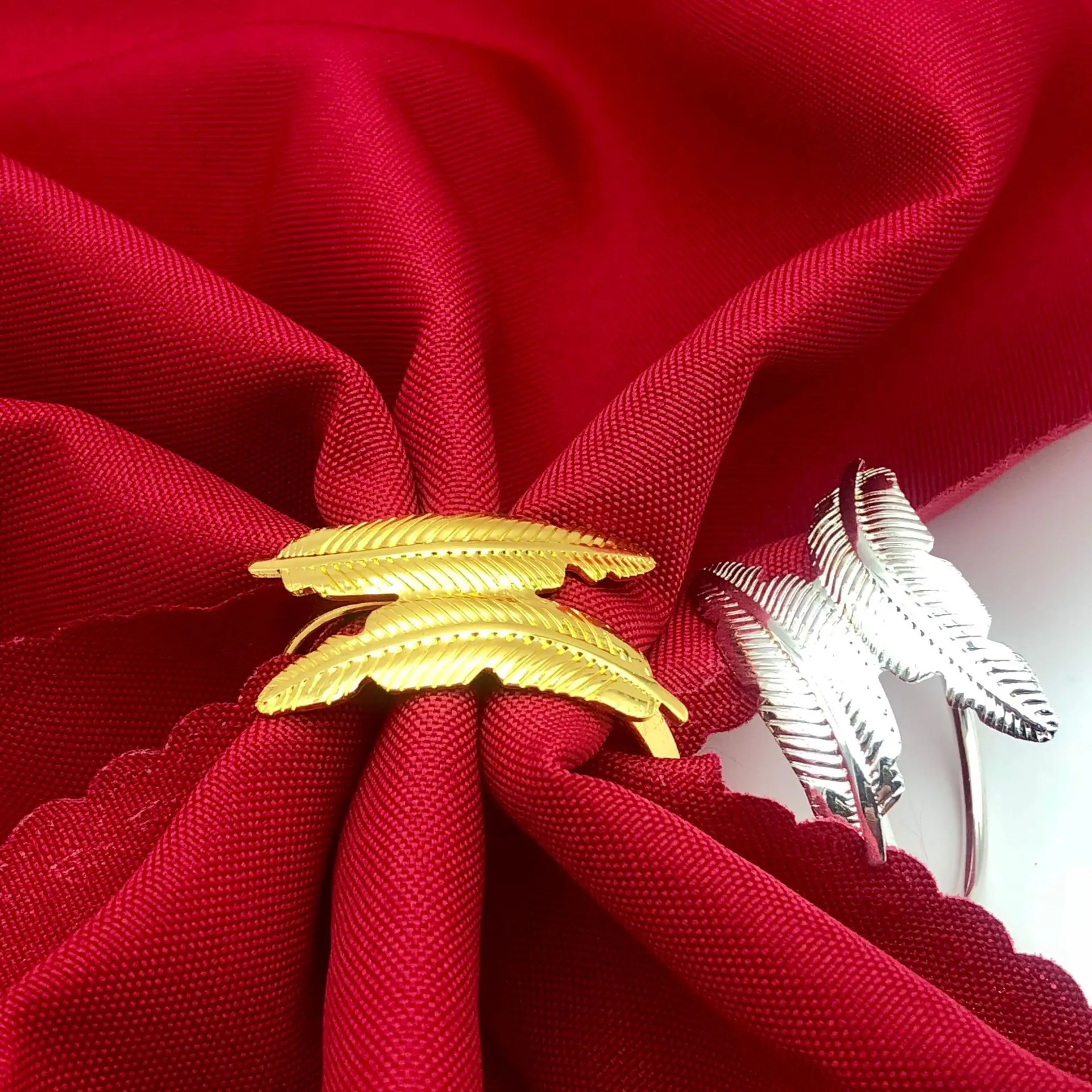 6 шт./сплав Гальваническое перо кольцо для салфеток настольное украшение