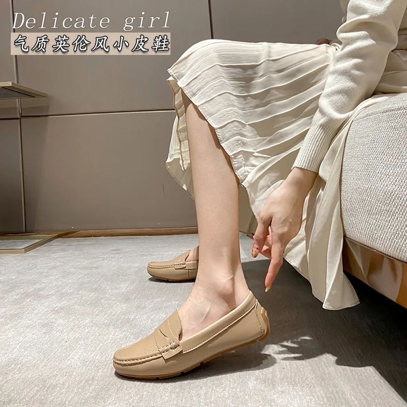 Ranbetty Women's Cow Leather Casual Penny Loafers Ladies Moccasins Soft Casual Walking Driving Comfort Slip-On Fashion Boat Shoe