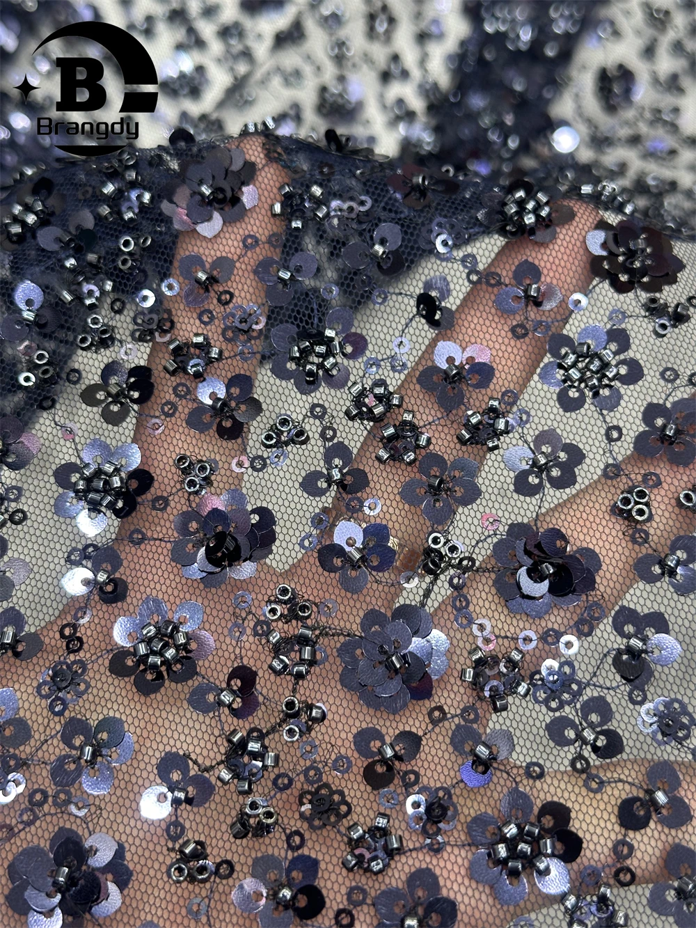 Элегантная африканская Тюлевая вышивка из бисера кружевная ткань 2024