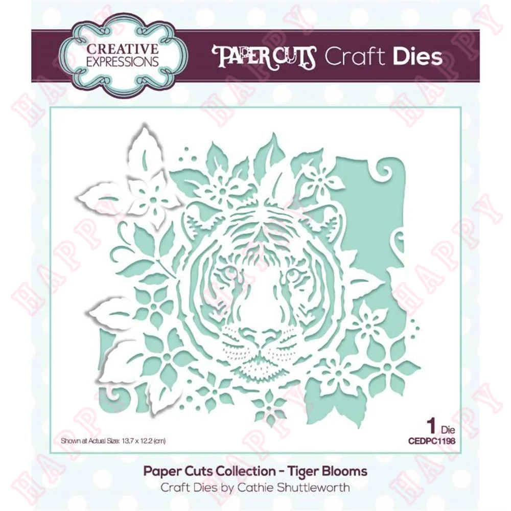 

2022 Spring Tiger Blooms Metal Cutting Dies Diy Craft Paper Scrapbooking Greeting Cards Diary Album Decoration Embossing Molds