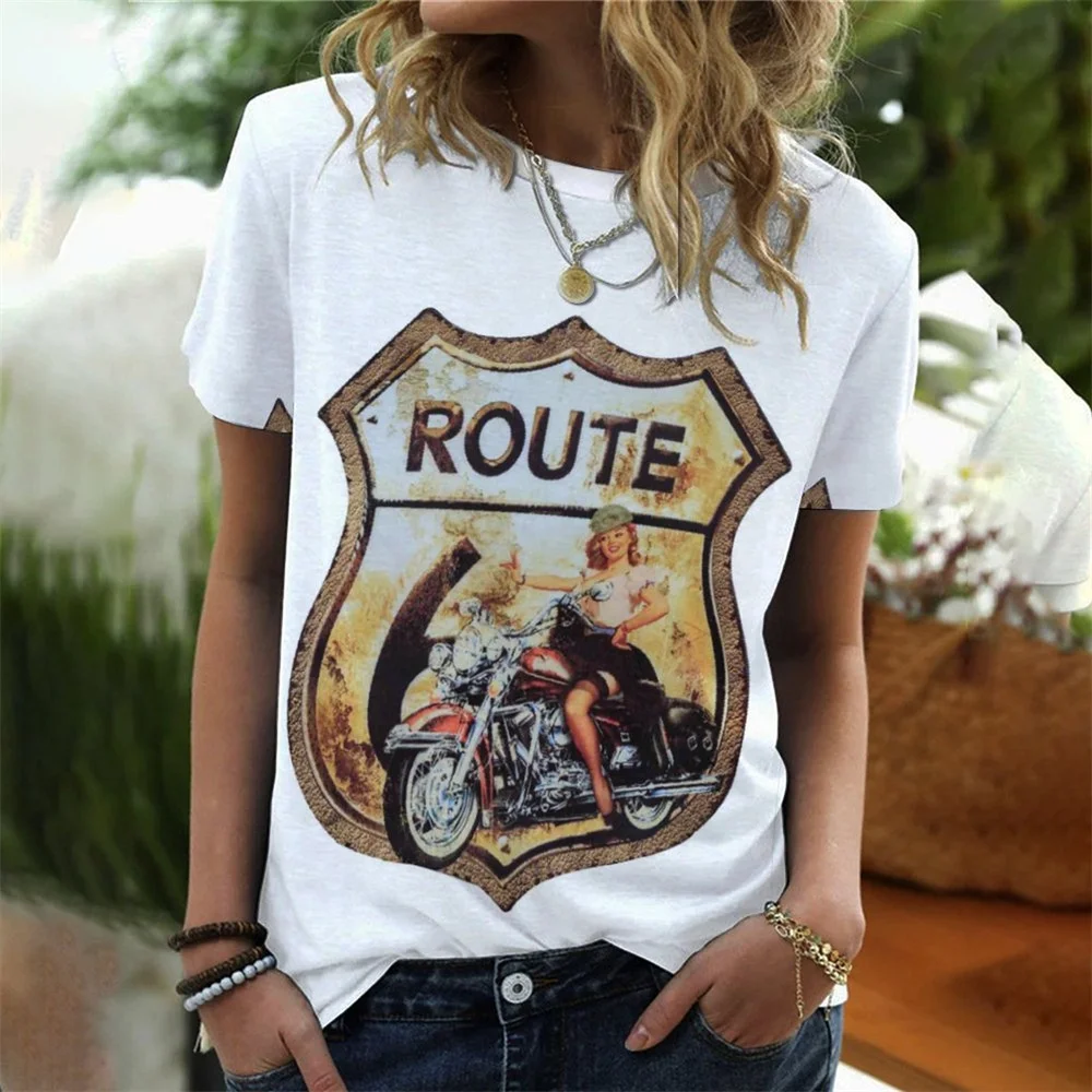 

Женская футболка с круглым вырезом, коротким рукавом и 3D-принтом