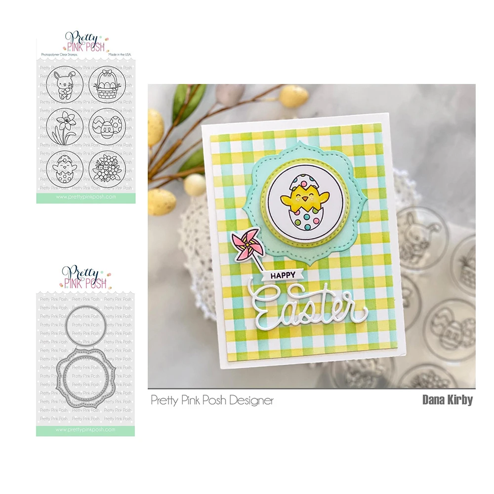 

Newest Easter Circles Metal Cutting Dies Silicone Clear Stamps Set Diy Greeting Card Handmade Decorate Embossing Crafts Template