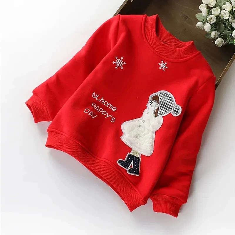 

Girls Baby Cotton Sweater Little Girls Bottoming Shirt Spring and Autumn New Korean Edition Children's Warm Plush Sweater